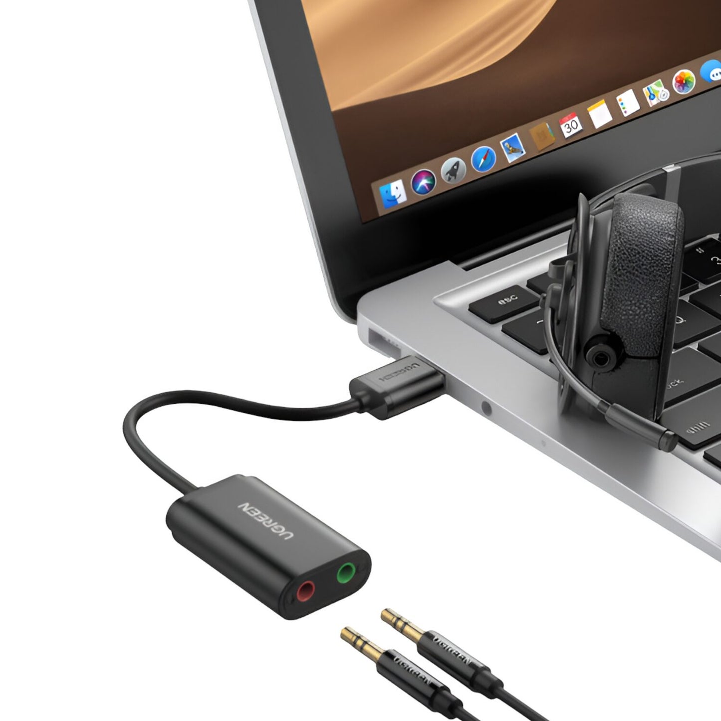 UGREEN USB to 3.5mm External Stereo Sound Adapter – Black
