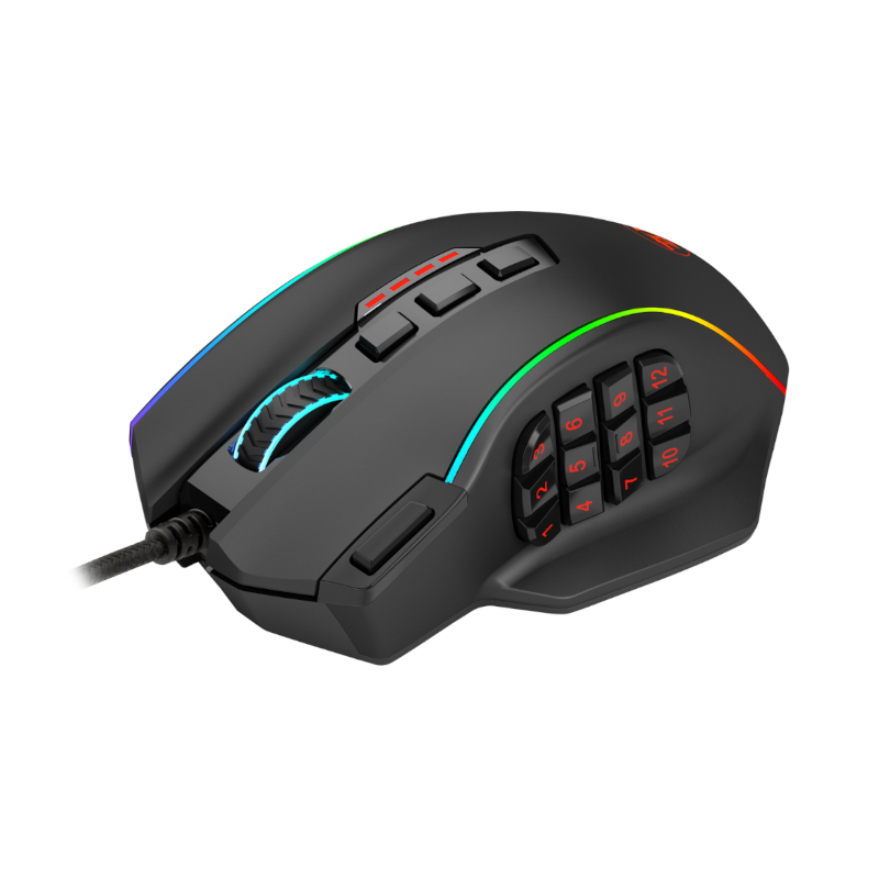 REDRAGON PERDICTION 4 12400DPI RGB MMO Ergo Gaming Mouse – Blac