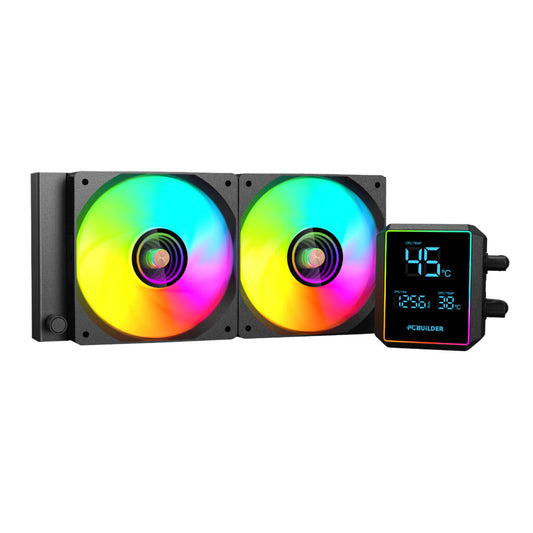 PCBuilder BLIZZARD FROST 240mm AIO ARGB Liquid CPU Cooler – Blackct