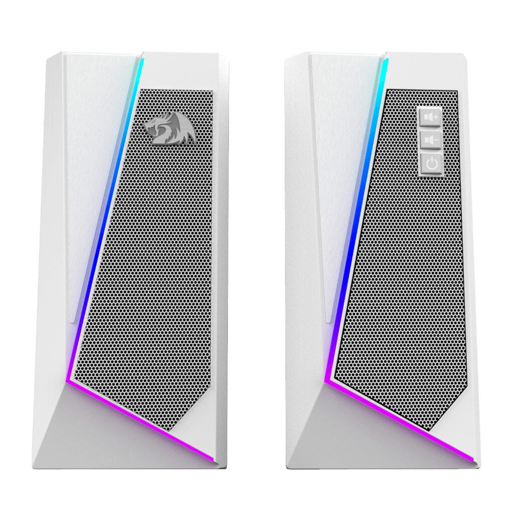 Redragon GS20W ANVIL 3W 2.0 RGB Stereo Desktop PC Speakers – White