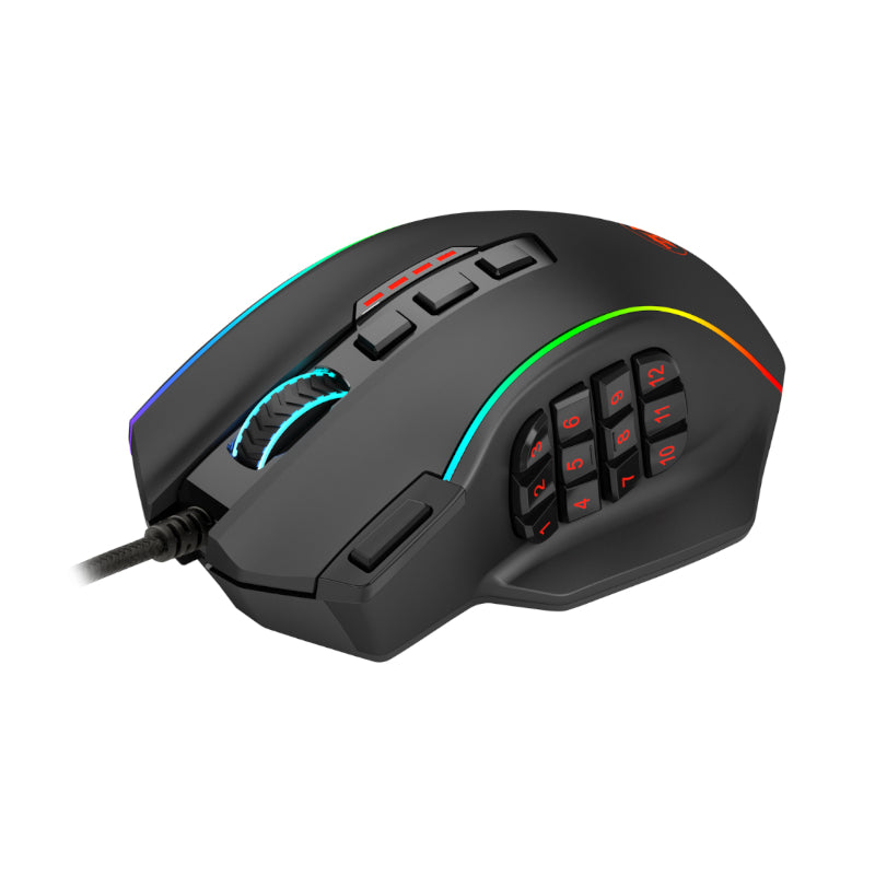 REDRAGON PERDICTION 4 12400DPI RGB MMO Ergo Gaming Mouse – Blac