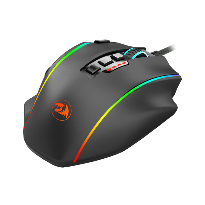 REDRAGON PERDICTION 4 12400DPI RGB MMO Ergo Gaming Mouse – Blac