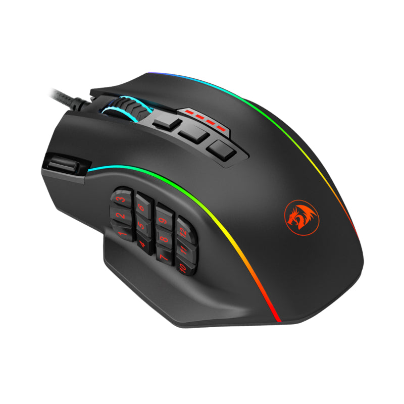 REDRAGON PERDICTION 4 12400DPI RGB MMO Ergo Gaming Mouse – Blac