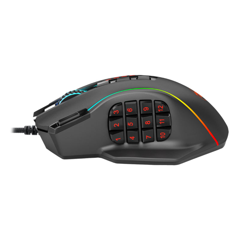 REDRAGON PERDICTION 4 12400DPI RGB MMO Ergo Gaming Mouse – Blac