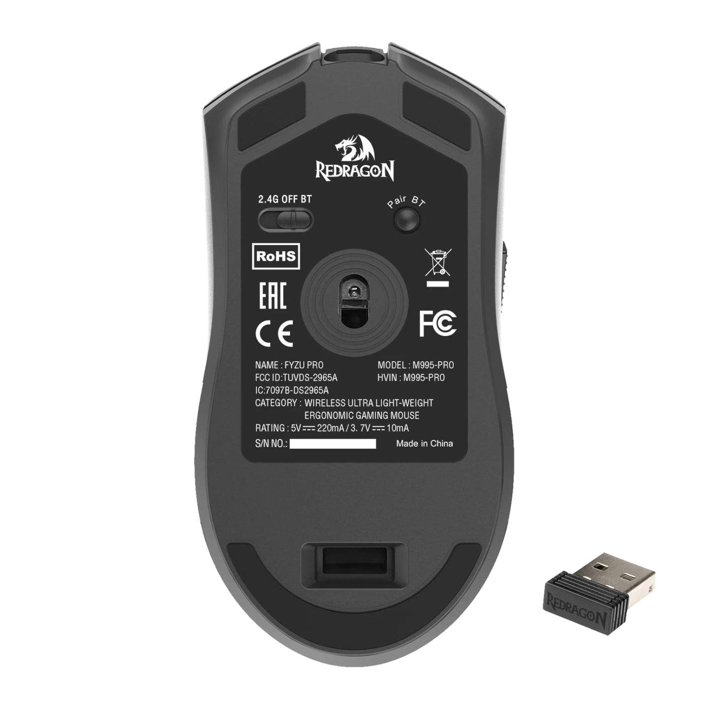 Redragon FYZU M995 PRO Wireless Gaming Mouse – Black